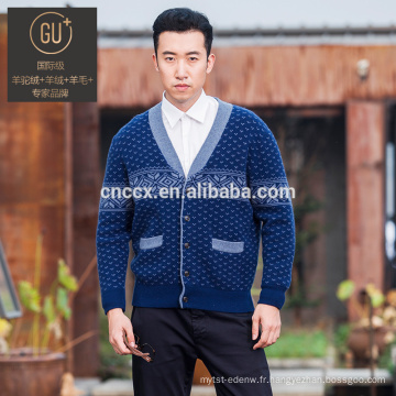 16STC8041 hommes cardigan tricot automne hiver pull en cachemire